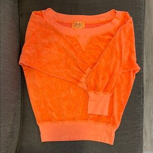 Juicy Couture - Orange Terry Cloth Pullover Top - Wide Neck (S) - Never Worn